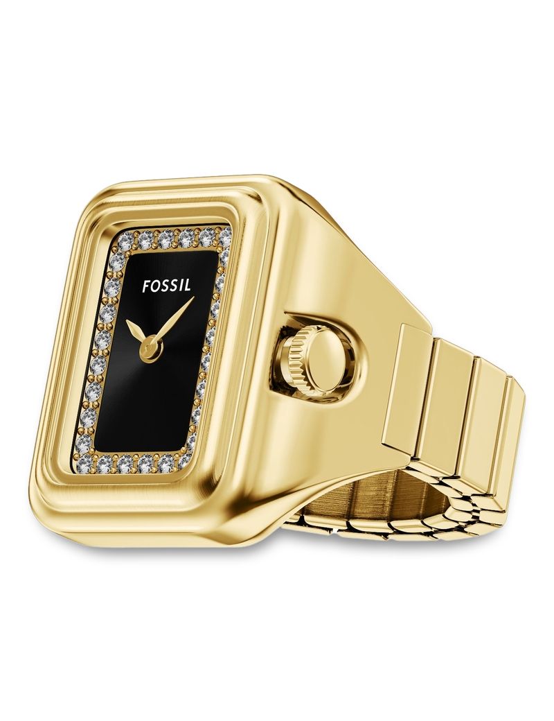 Fossil Harlow Watch Ring ES5447 - Quartz - Guld - Damklocka - Stretch - Härdat mineralglas