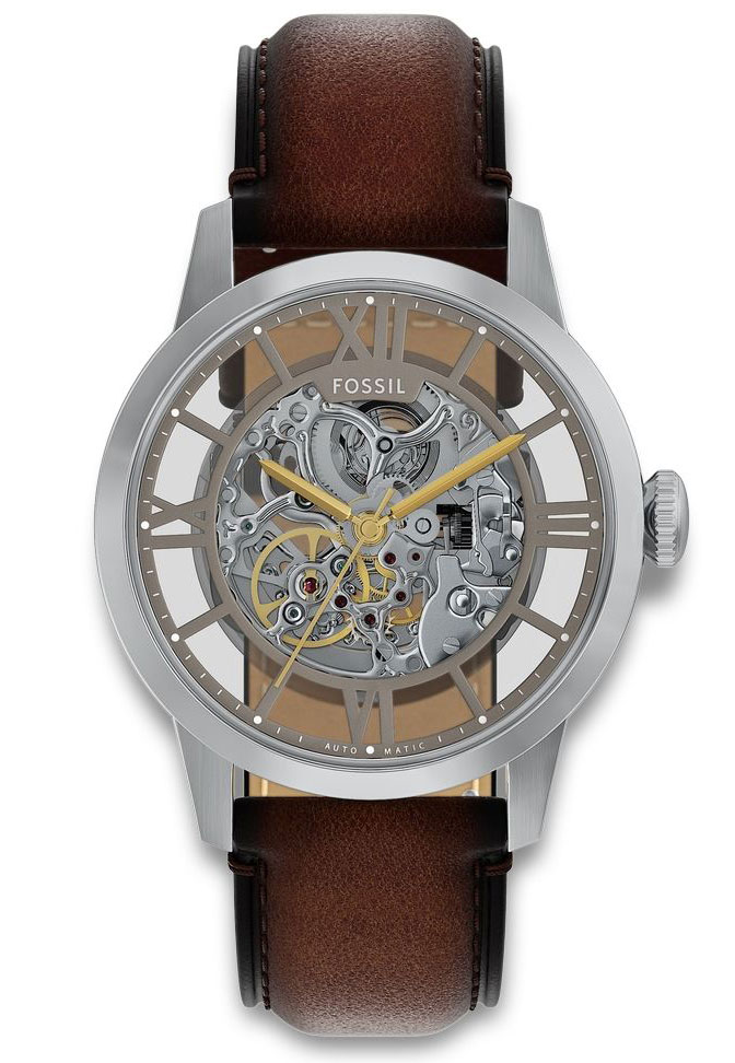 Fossil Townsman Automatic ME3270 - Automatisk - Silver - Herrklocka - Läder - Härdat mineralglas