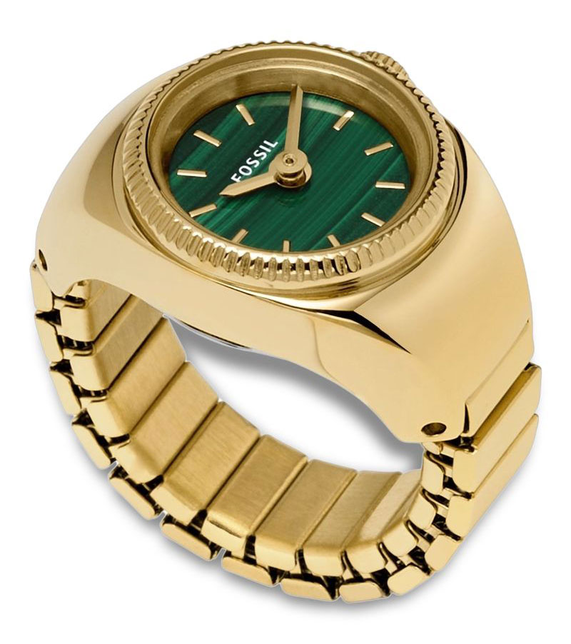 Fossil Watch Ring ES5308 - Quartz - Guld - Damklocka - Stretch - Härdat mineralglas