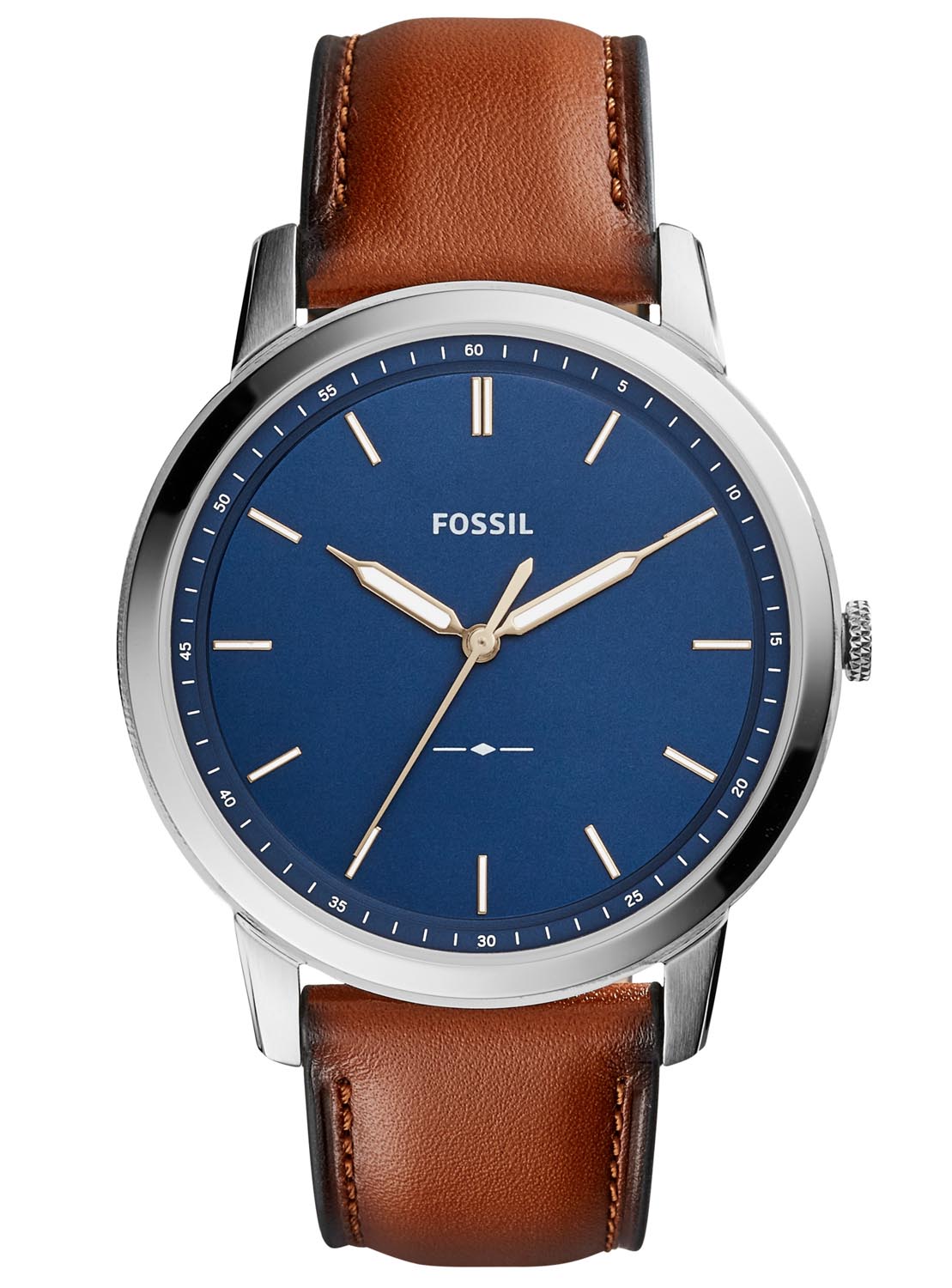 Fossil The Minimalist FS5304 - Quartz - Silver - Herrklocka - Läder - Härdat mineralglas