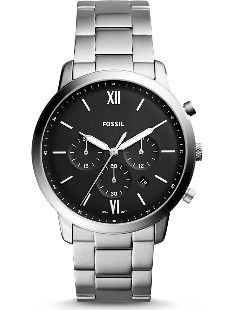 Fossil Neutra FS5384 - Quartz - Silver - Herrklocka - Rostfri stål - Härdat mineralglas