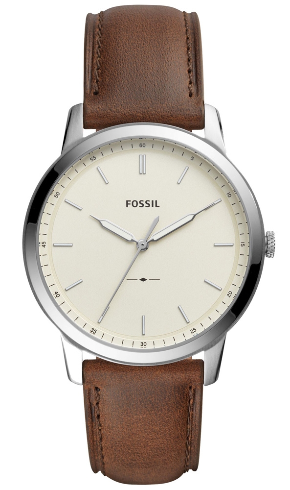 Fossil The Minimalist FS5439 - Quartz - Silver - Herrklocka - Läder - Härdat mineralglas