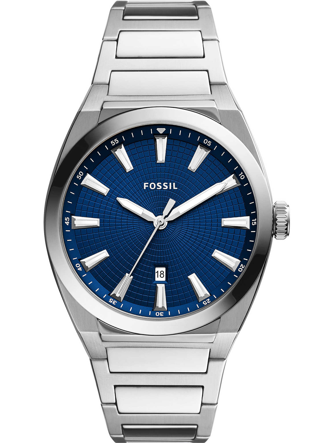 Fossil Everett FS5822 - Quartz - Silver - Herrklocka - Rostfri stål - Härdat mineralglas