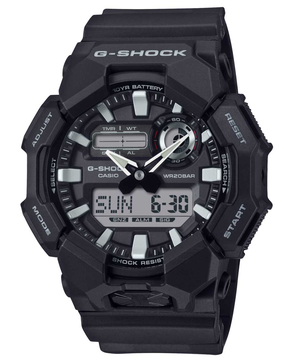 Casio | G-Shock Carbon Core Guard ana-digital klocka med svart och miljövänlig design | GA-010-1AER - Analog-digital-mix - Svart - Herrklocka - 