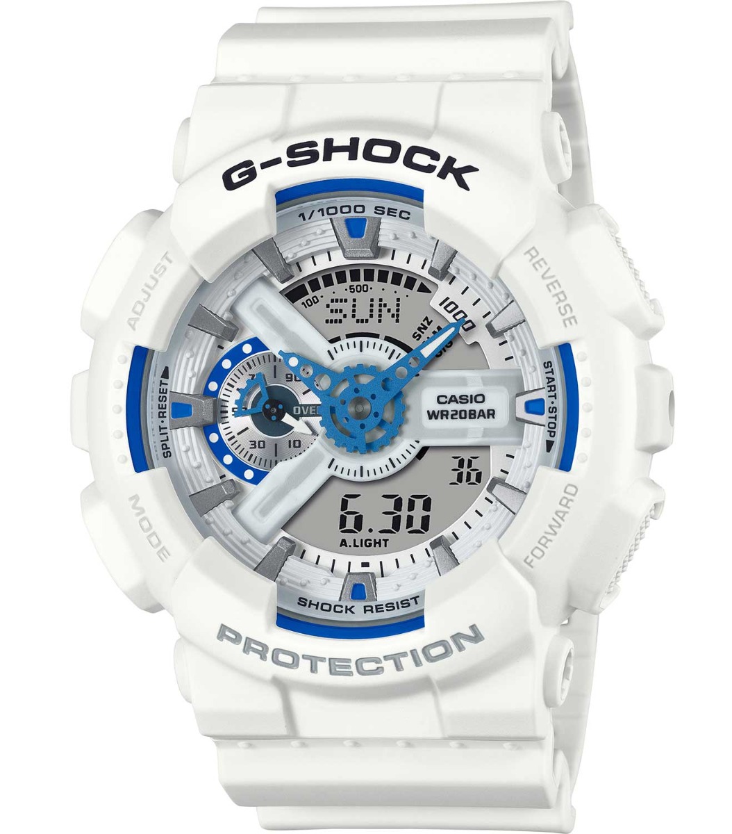 Casio G-Shock GA-110HDS-7AER - Analog-digital-mix - Vit - Herrklocka - Harts - Härdat mineralglas