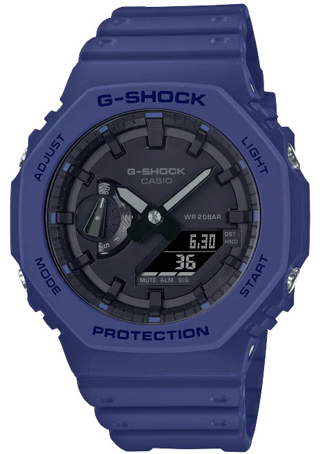 Casio G-Shock GA-2100-2AER - Analog-digital-mix - Blå - Herrklocka - Harts - Härdat mineralglas