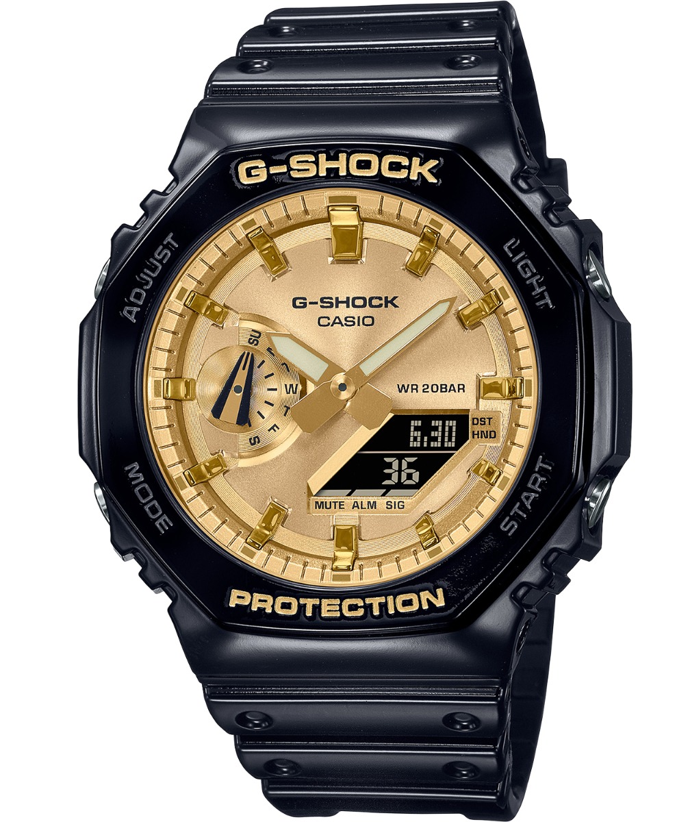 Casio G-Shock GA-2100GB-1AER - Analog-digital-mix - Svart - Herrklocka - Harts - Härdat mineralglas