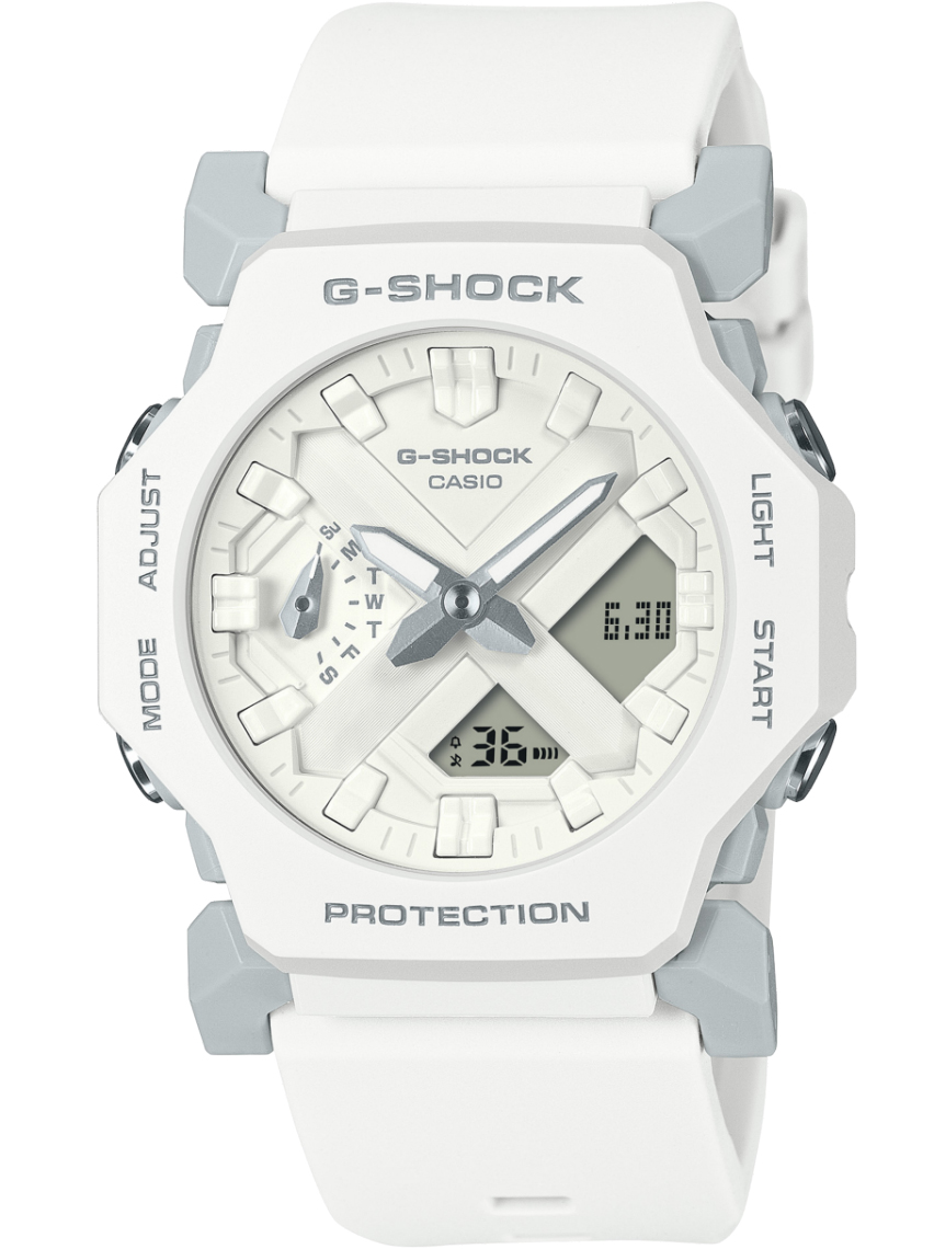 Casio | Slim Profile G-Shock med avancerad digital-analog integration | GA-2300-7AER - Analog-digital-mix - Vit - Damklocka - Harts - Härdat 