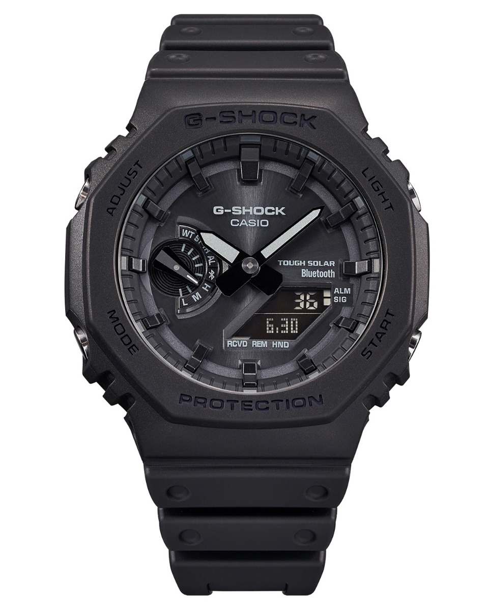 Casio | Solcellsdriven G-Shock med Bluetooth och Carbon Core Guard | GA-B2100-1A1ER - Analog-digital-mix - Svart - Herrklocka - Harts - Härdat 