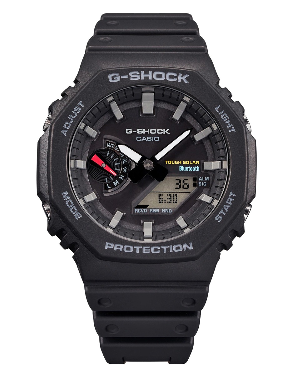 Casio | Solar G-Shock med Bluetooth och Carbon Core Guard 200M | GA-B2100-1AER - Analog-digital-mix - Svart - Herrklocka - Harts - Härdat mineralglas