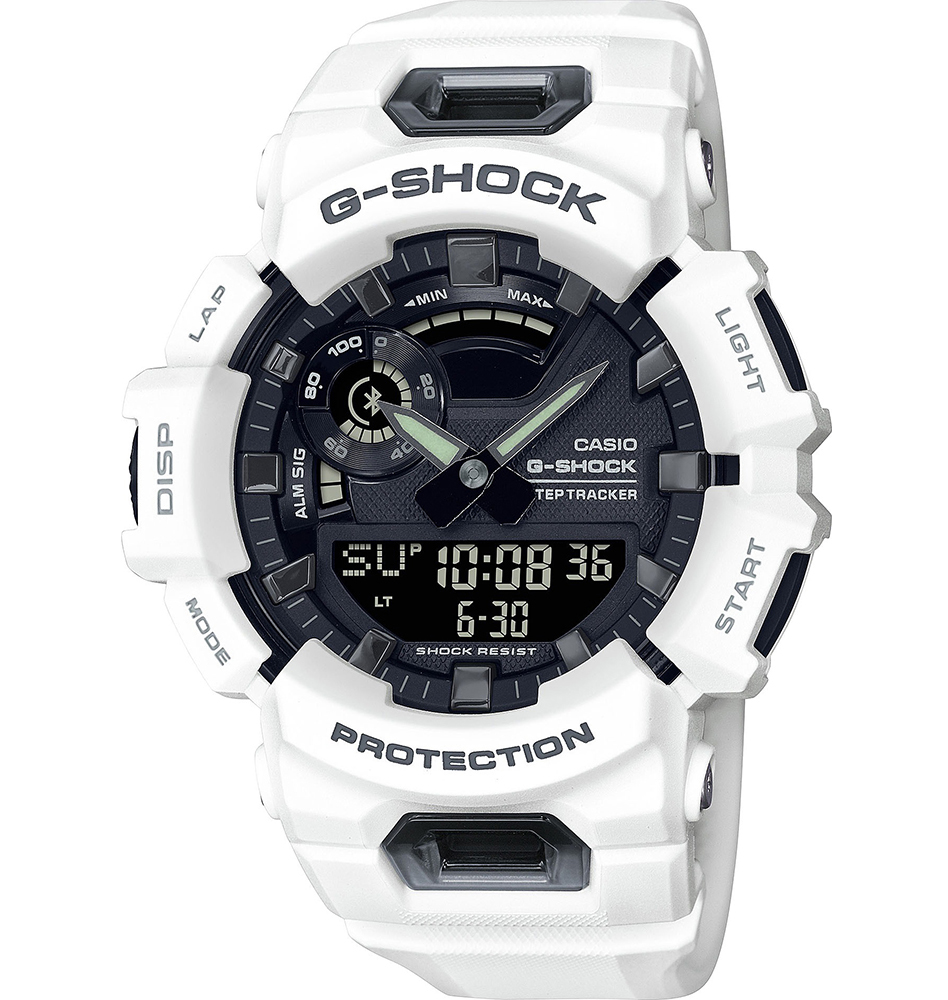 Casio G-Shock Steptracker Bluetooth GBA-900-7AER - Analog-digital-mix - Vit - Herrklocka - Harts - Härdat mineralglas