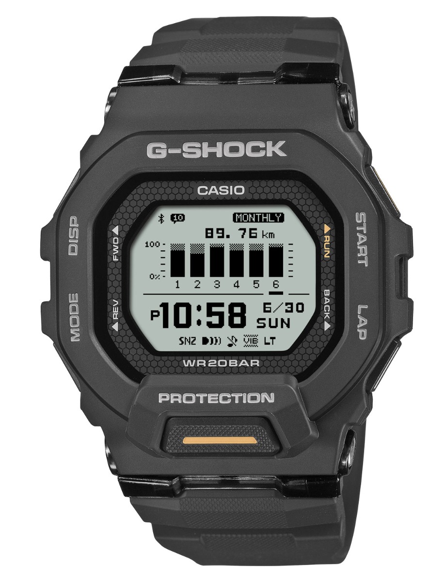 Casio G-Shock G-Squad GBD-200-1A1ER - Digitalt - Svart - Herrklocka - Harts - Härdat mineralglas