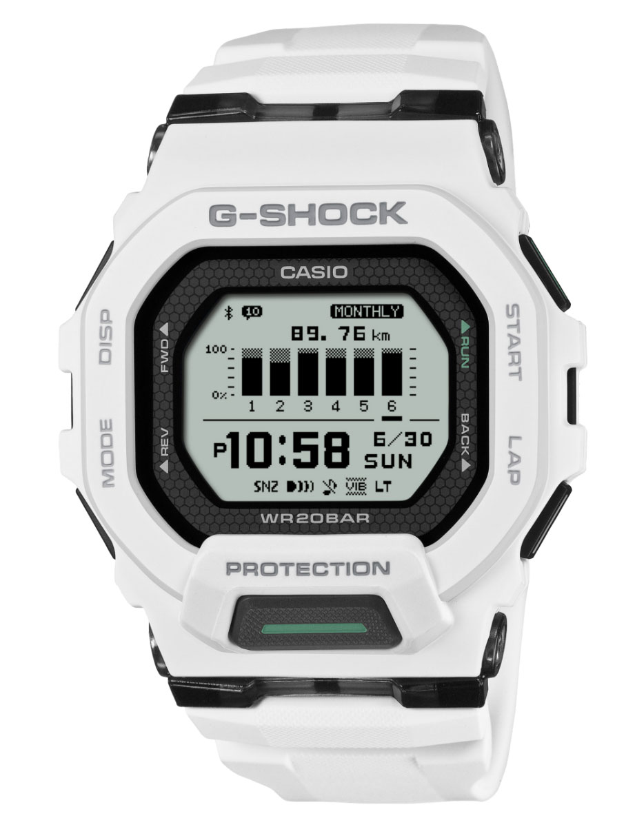 Casio G-Shock G-Squad GBD-200-7ER - Digitalt - Vit - Herrklocka - Harts - Härdat mineralglas