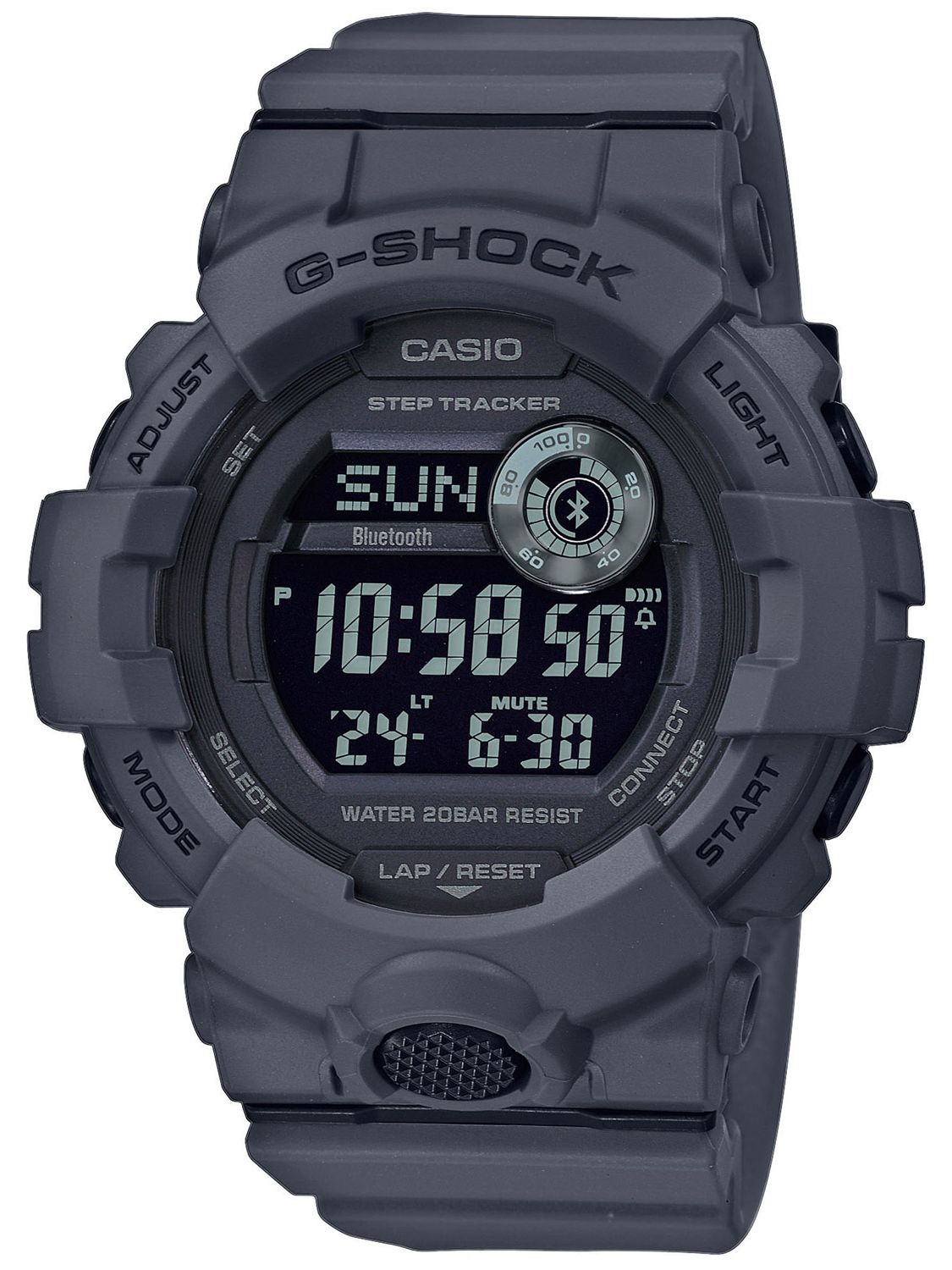 Smart herrur med bluetooth 4 - Casio G-Shock GBD-800UC-8ER - Digitalt - Grå Svart - Herrklocka - Hartsled - Härdat mineralglas