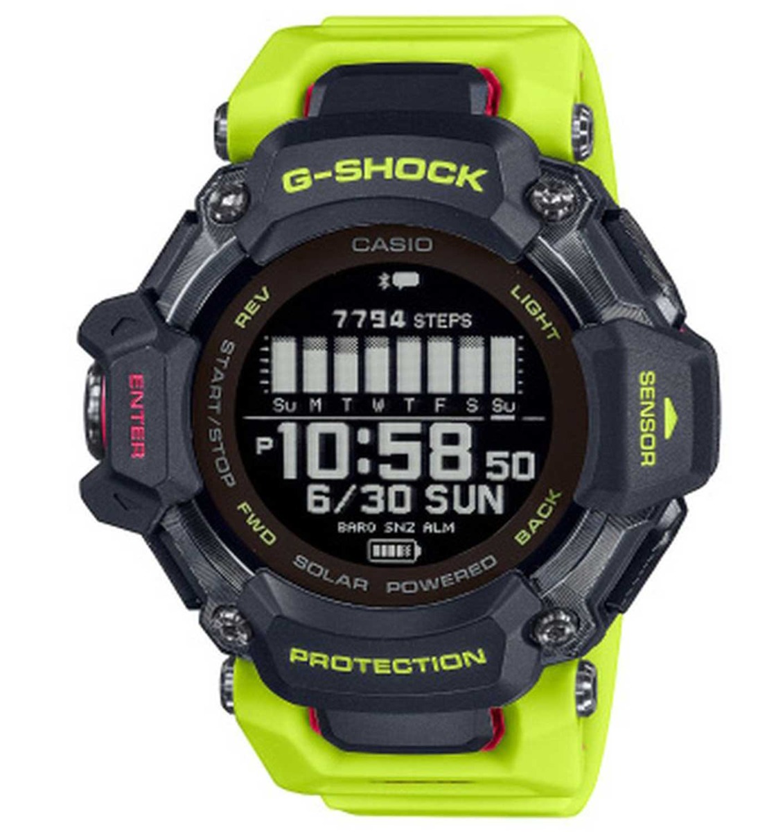 Casio G-Shock G-Squad Series GBD-H2000-1A9ER - Digitalt - Svart - Herrklocka - Harts - Härdat mineralglas