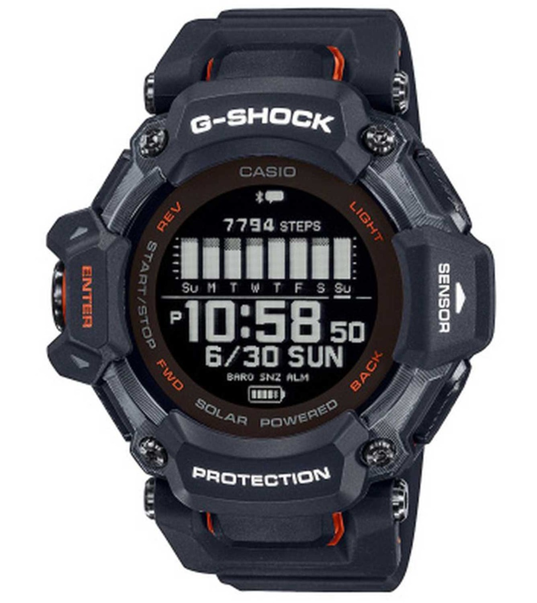 Casio | Multi-sport GPS G-Shock med pulsmätare och avancerade träningsfunktioner | GBD-H2000-1AER - Digitalt - Svart - Herrklocka - Harts - Härdat...