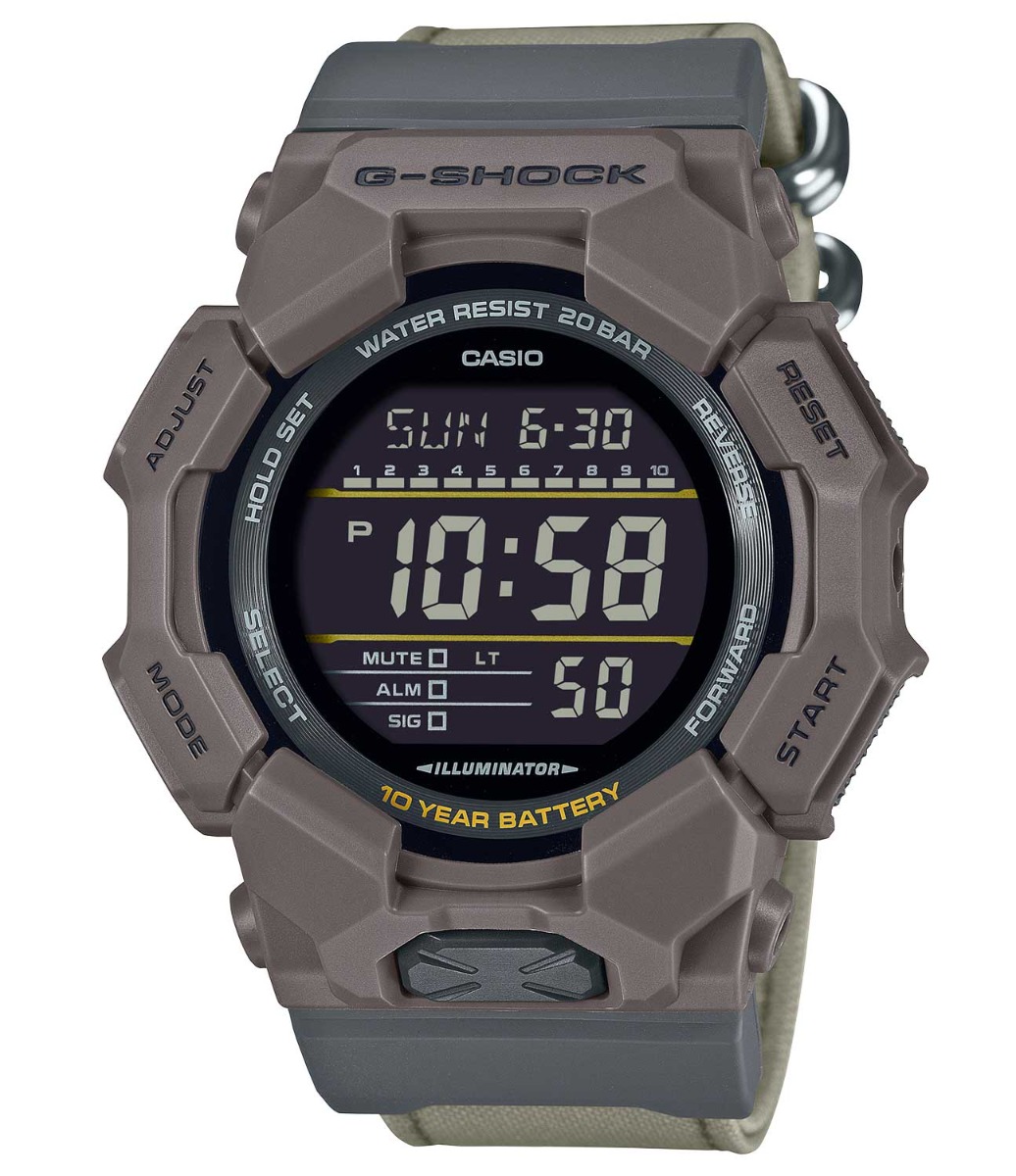 Casio G-Shock GD-010CE-5ER - Digitalt - Grå - Herrklocka - Textil - Härdat mineralglas