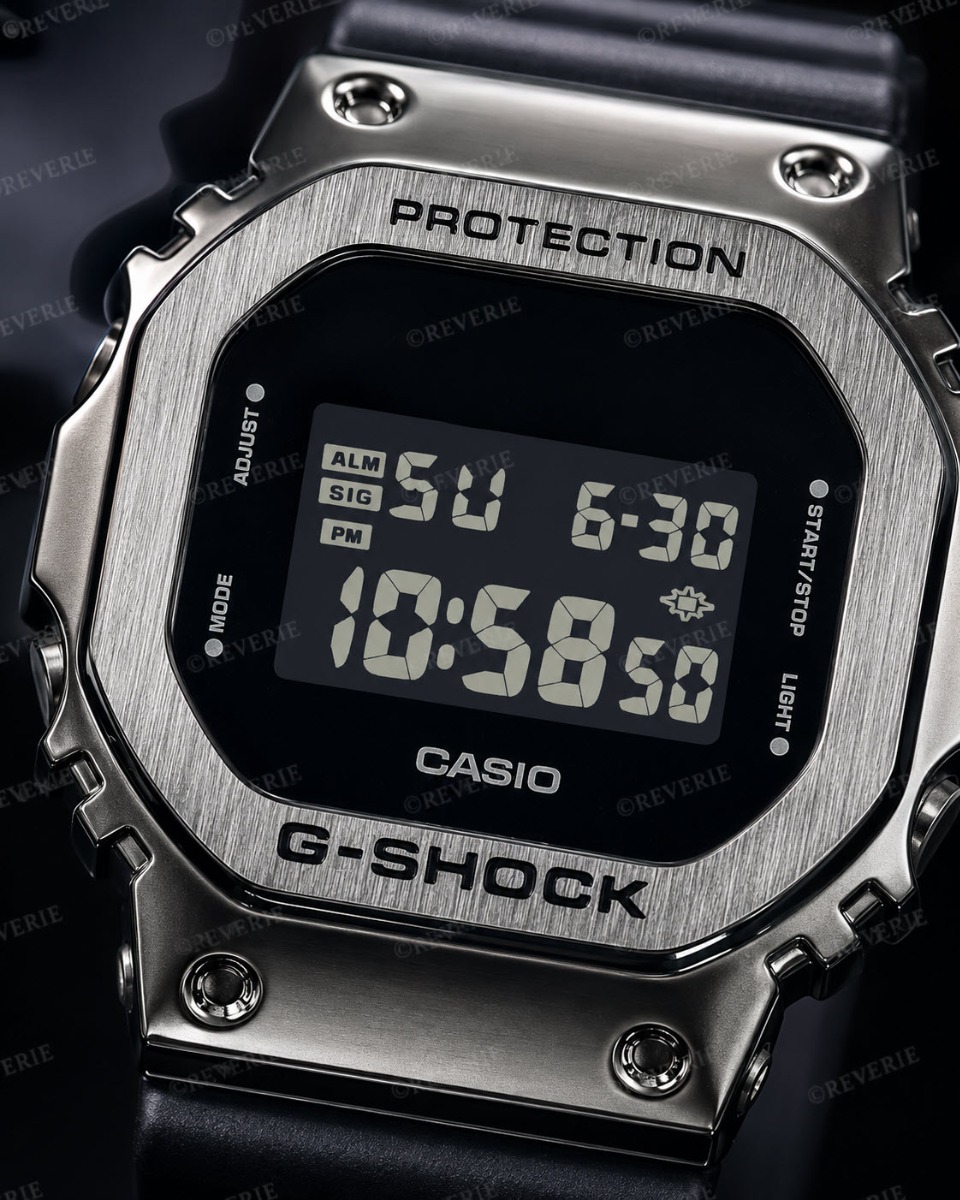 Casio G-Steel herrklocka med digital negativ display 43mm - Digitalt - Silver - Herrklocka - Hartsled - Härdat mineralglas
