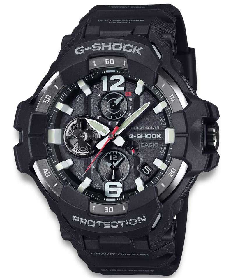 Casio | G-Shock Gravitymaster solcellsdriven pilotklocka med Bluetooth och 200M skydd | GR-B300-1AER - Quartz - Svart - Herrklocka - Harts - Härdat...