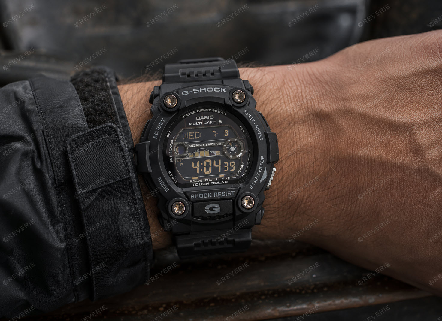 XL Casio sportklocka med solenergi och tidvattenmätare | 50mm - Digitalt - Svart - Herrklocka - Harts - Härdat mineralglas