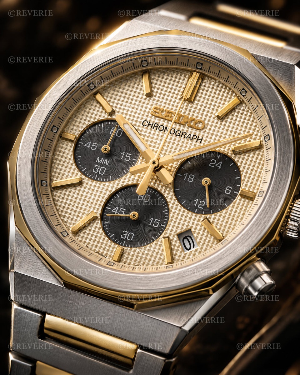 Seiko tvåfärgad herrkronograf i stål med safirglas 40mm - Quartz - Silver - Herrklocka - Rostfri stål - Safir