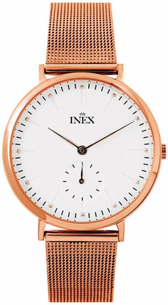 Damur - Inex Ladies Rose Gold/Silver A69517-2D4I - Quartz - Rött guld - Damklocka - Mesh - Härdat mineralglas