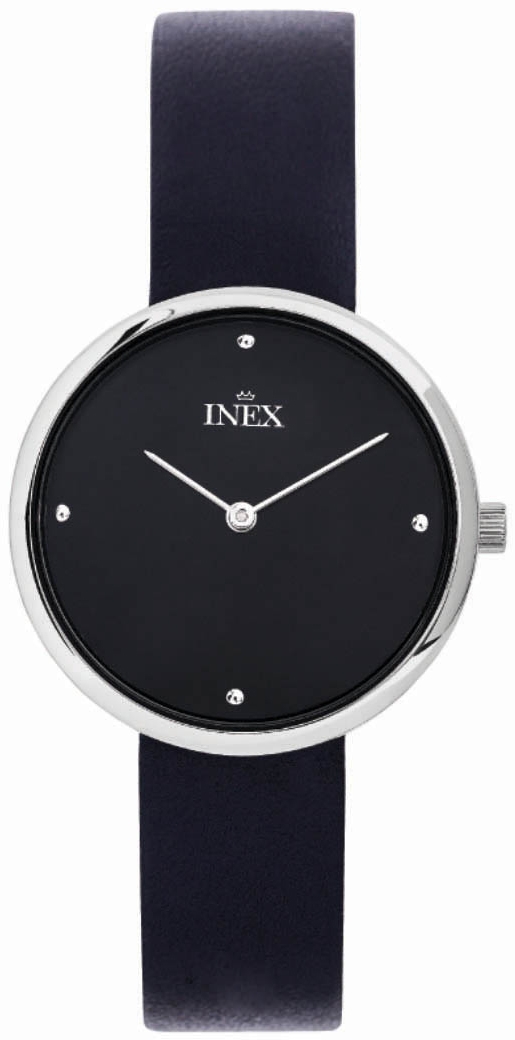 Damur - Inex Ladies Silver/Black A69518S5KV - RIP - Quartz - Silver - Damklocka - Läder - Härdat mineralglas