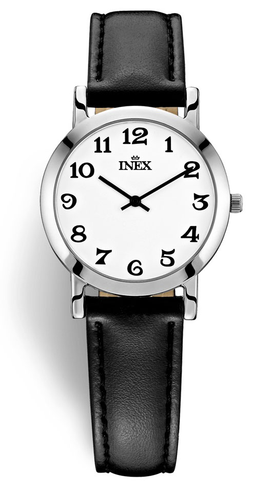 Inex Ladies White Silver A12005S0A - Quartz - Silver - Damklocka - Läder - Härdat mineralglas