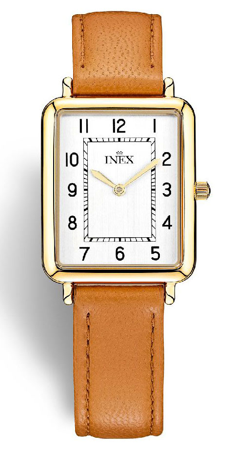 Inex Ladies Gold White A69531-1D4A - Quartz - Guld - Damklocka - Läder - Härdat mineralglas
