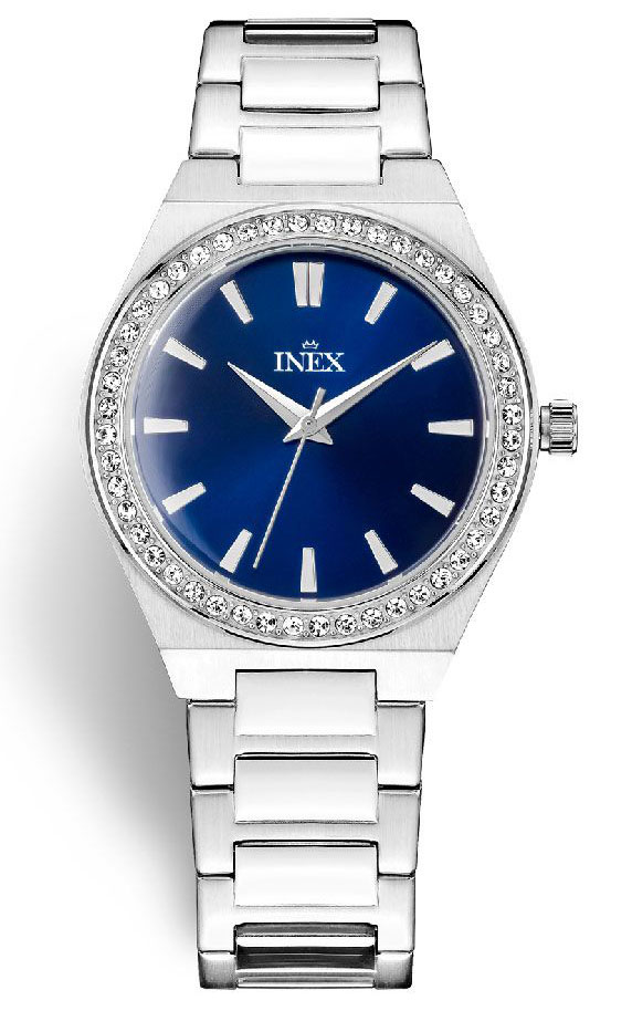 Inex Ladies Silver Blue A69532-1S8I - Quartz - Silver - Damklocka - Rostfri stål - Härdat mineralglas