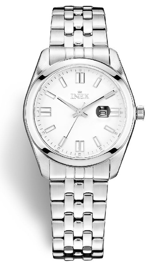Inex Ladies Sport Silver White A69533-1S0I - Quartz - Silver - Damklocka - Rostfri stål - Härdat mineralglas