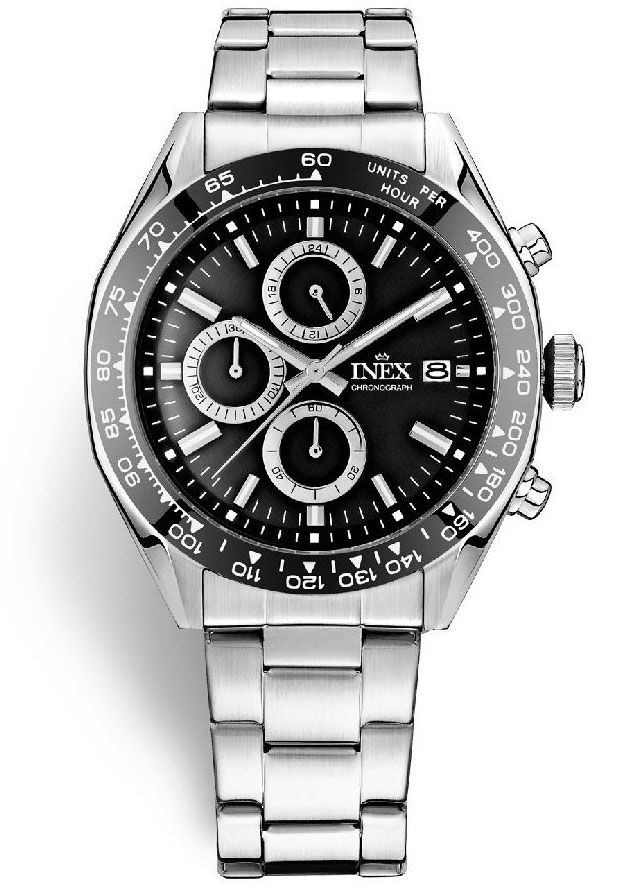 Inex Mens Sport Gold Black A69534-1S5I - Quartz - Silver - Herrklocka - Rostfri stål - Härdat mineralglas