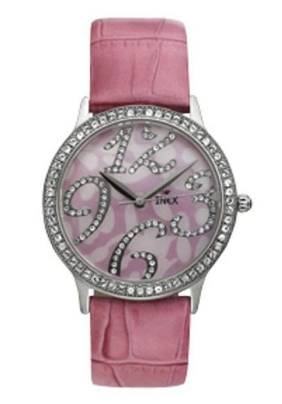 Inex Ladies Silver Pink A58761S14KV - Quartz - Silver - Damklocka - Läder - Härdat mineralglas