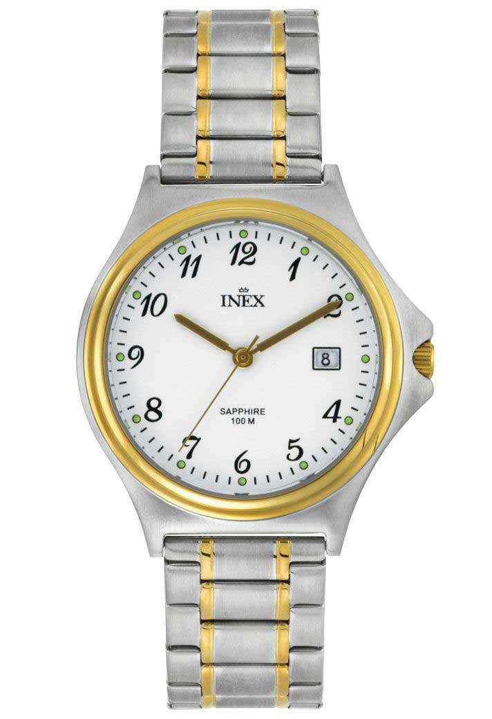 Inex Mens Silver White A69507B0A - Quartz - Silver - Unisex - Rostfri stål - Safir