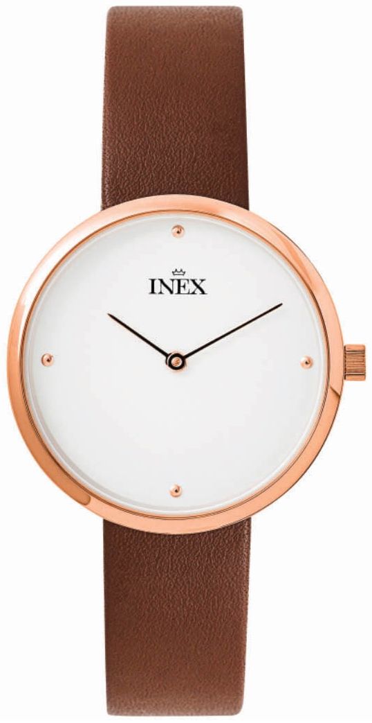Damur - Inex Ladies Rose Gold/White A69518-1D0KV - Quartz - Rött guld - Damklocka - Läder - Härdat mineralglas