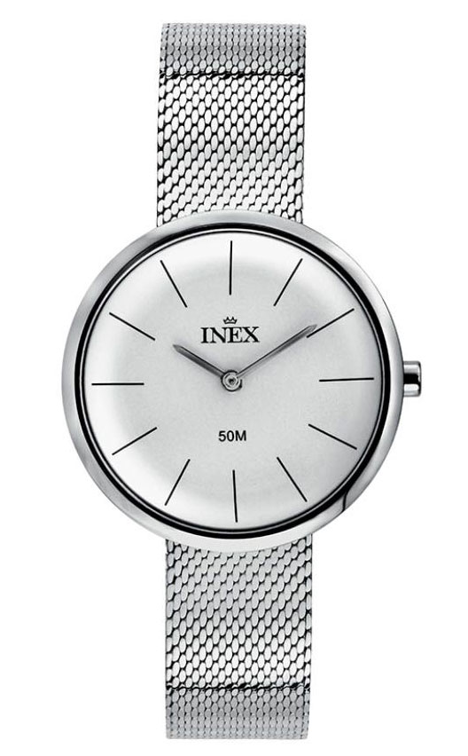 Inex Womens Classic Silver A69529S4I - Quartz - Silver - Damklocka - Mesh - Härdat mineralglas