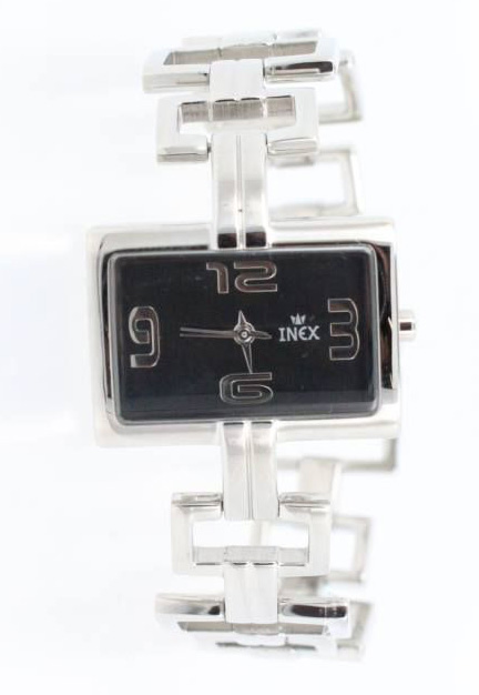 Inex Womens Silver Black A7435S5KV - Quartz - Silver - Damklocka - Rostfri stål - Härdat mineralglas