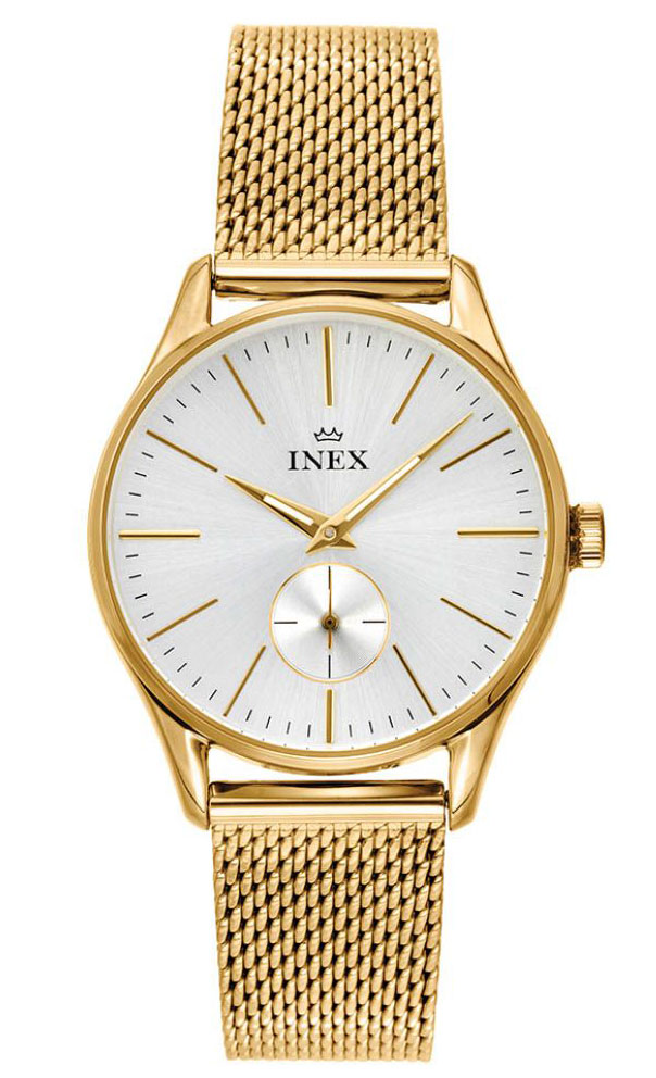 Inex Mens Classic Gold Silver A76211D4I - Quartz - Guld - Herrklocka - Mesh - Härdat mineralglas