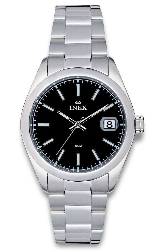 Inex Mens 38mm A76224S4I - Quartz - Silver - Herrklocka - Rostfri stål - Härdat mineralglas