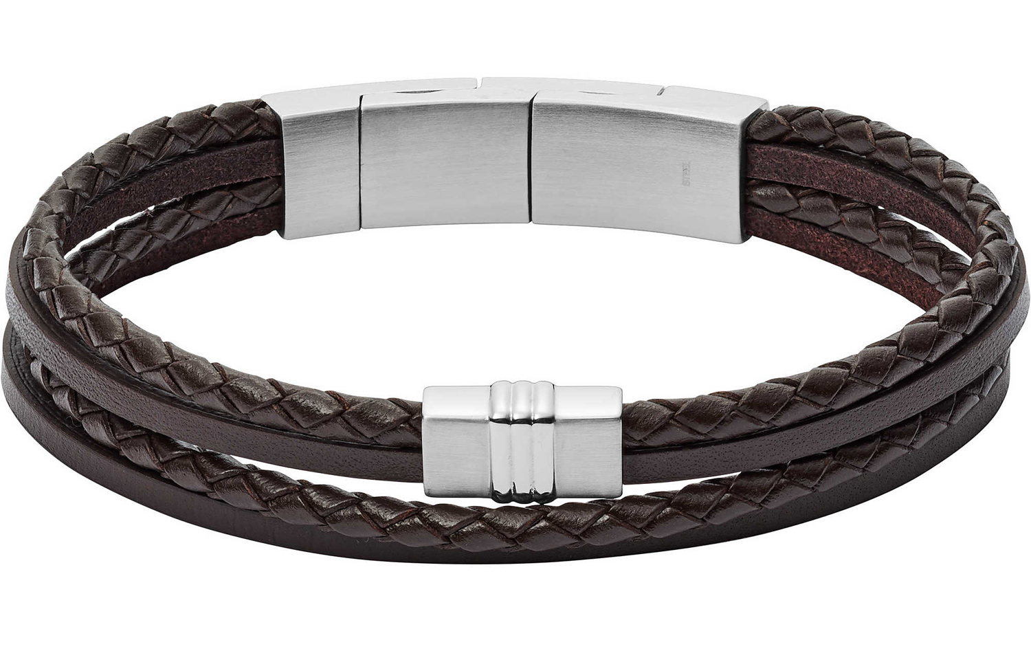 Fossil Brown Multi-Strand Braided Leather JF02934040 - - - - -