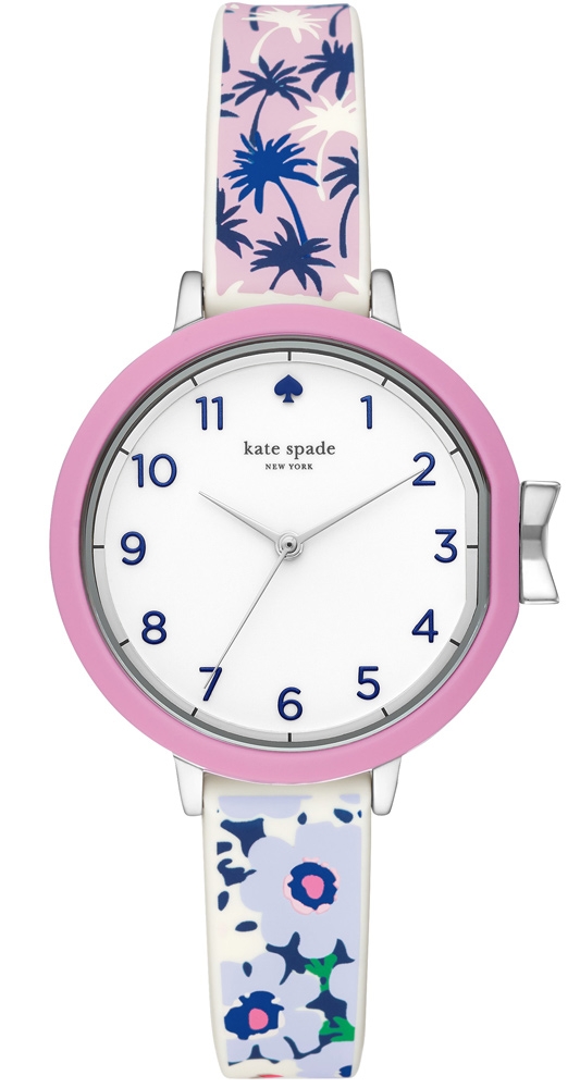 Kate Spade Park Row KSW1446 - Quartz - Ljusröd - Damklocka - Silikon - Härdat mineralglas