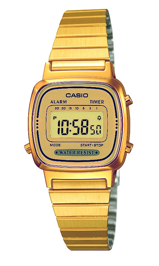 Klassisk Casio, i guldtoner - Casio Classic Gold LA670WEGA-9EF - Digitalt - Guld - Damklocka - Harts - Härdat mineralglas