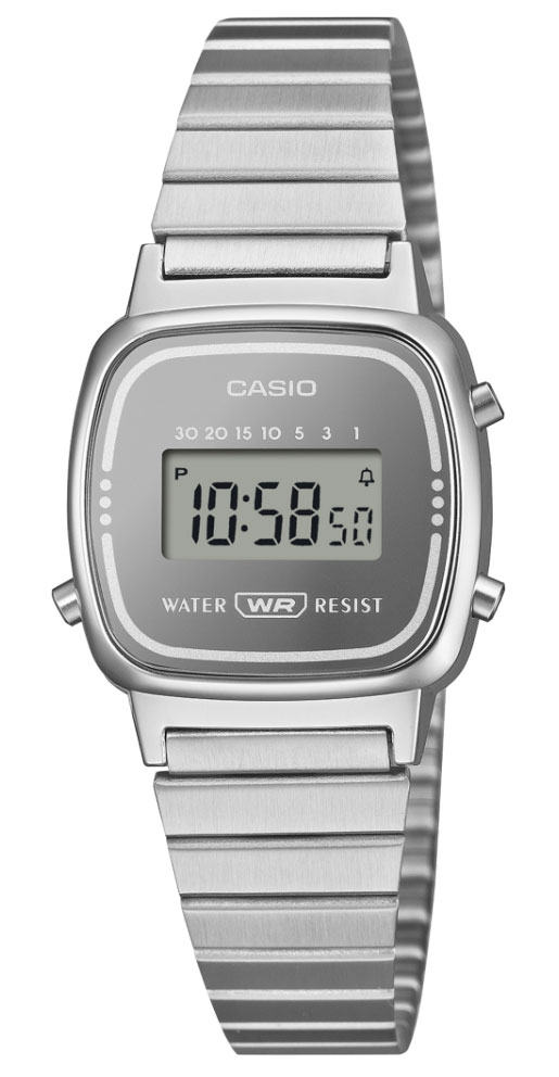 Casio Vintage LA670WES-7AEF - Digitalt - Silver - Damklocka - Rostfri stål - Resin