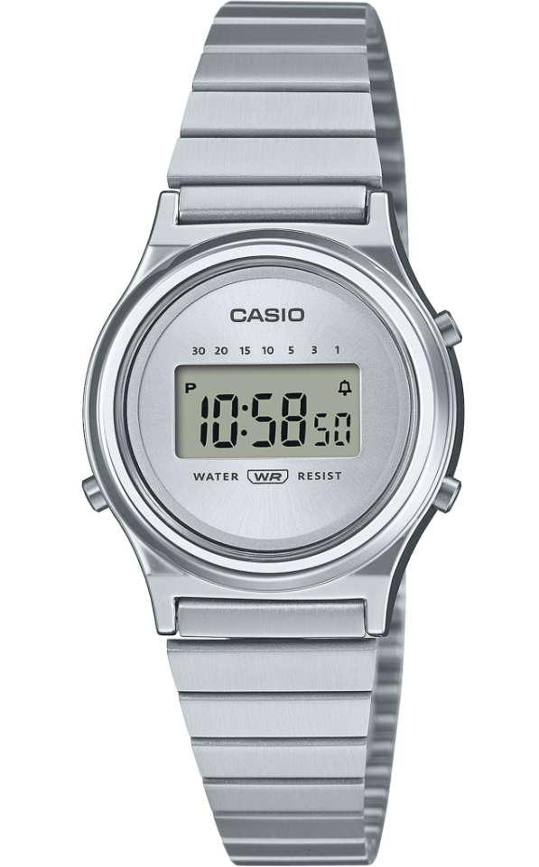 Ultra-tunn silver Casio Vintage digital klocka med elegant design | LA700WE-7AEF - Digitalt - Silver - Damklocka - Stretch - Akryl
