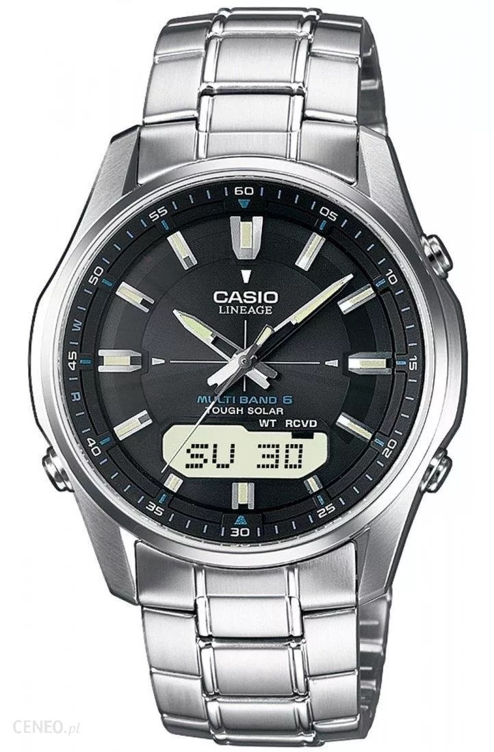 Casio | Radiokontrollerad herrklocka med safirglas och premiumkvalitet | LCW-M100DSE-1AER - Analog-digital-mix - Silver - Herrklocka - Rostfri stål - 