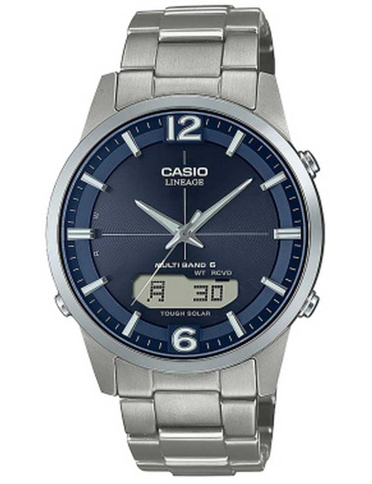 Casio | Titanium Lineage klocka med blå safirurtavla och solenergi | LCW-M170TD-2AER - Analog-digital-mix - Silver - Herrklocka - Titan - Safir