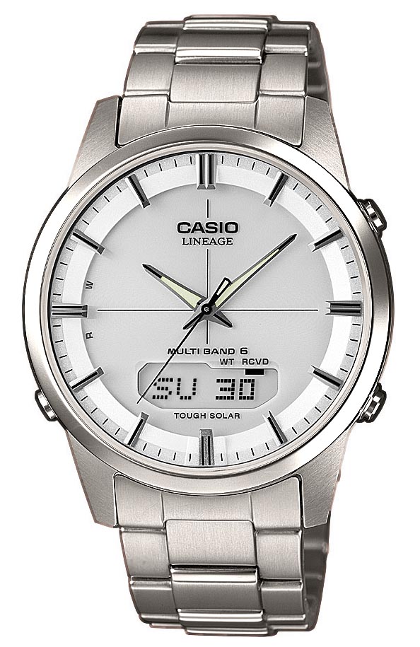 Casio | Titaniumklocka med Wave Ceptor och solenergi | LCW-M170TD-7AER - Analog-digital-mix - Silver Titan - Herrklocka - Titan - Safir