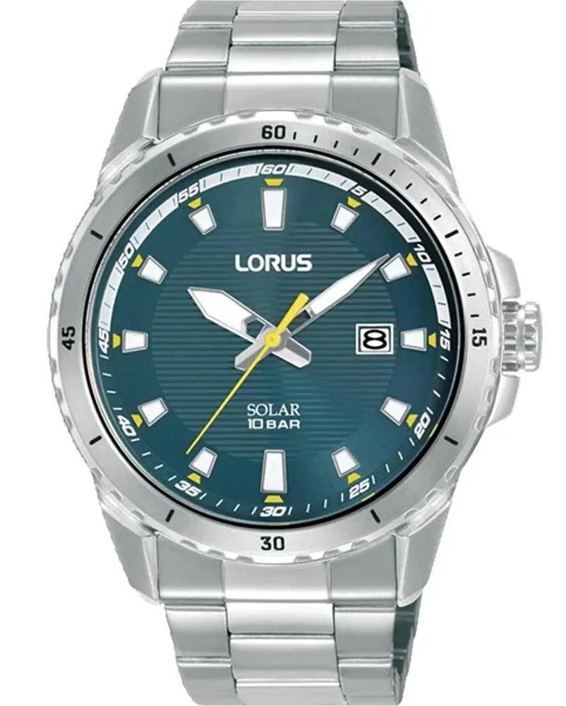 Lorus Classic Solar RX369AX9 - Quartz - Silver - Herrklocka - Rostfri stål - Härdat mineralglas
