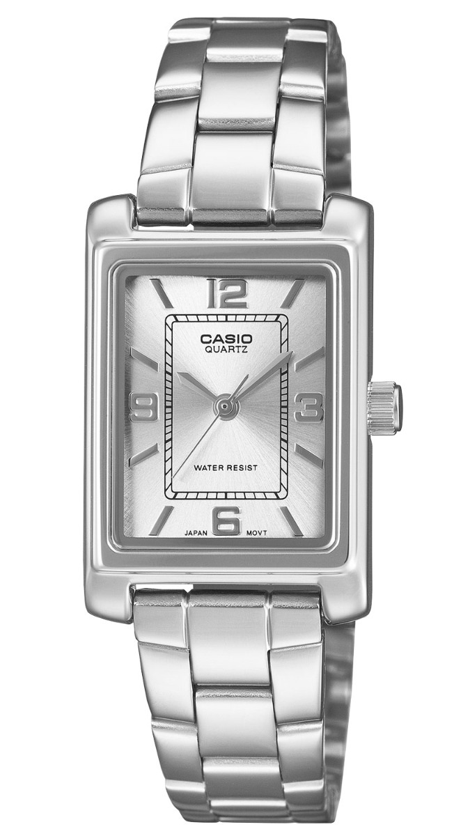 Casio Vintage Rectangular 21mm - Quartz - Silver - Damklocka - Rostfri stål - Resin