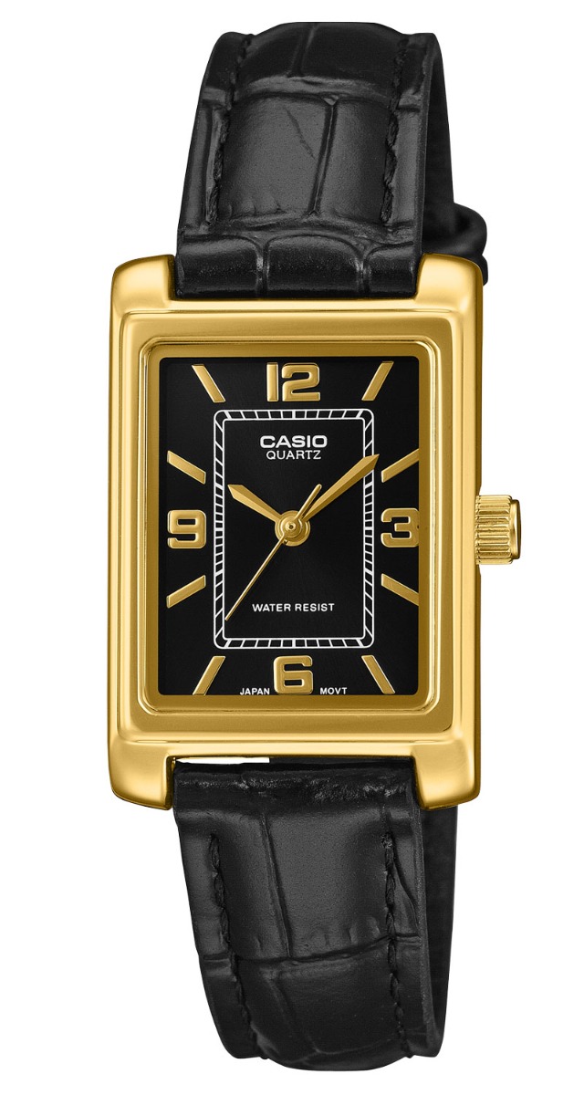 Casio Timeless 21mm LTP-1234PGL-1AEF - Quartz - Guld - Damklocka - Läder - Härdat mineralglas